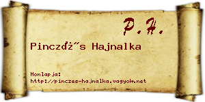 Pinczés Hajnalka névjegykártya